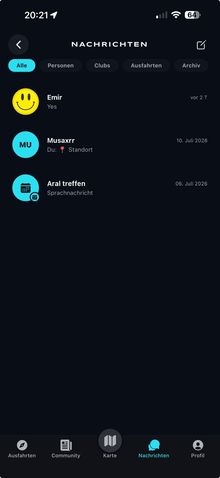 RoadShark messages