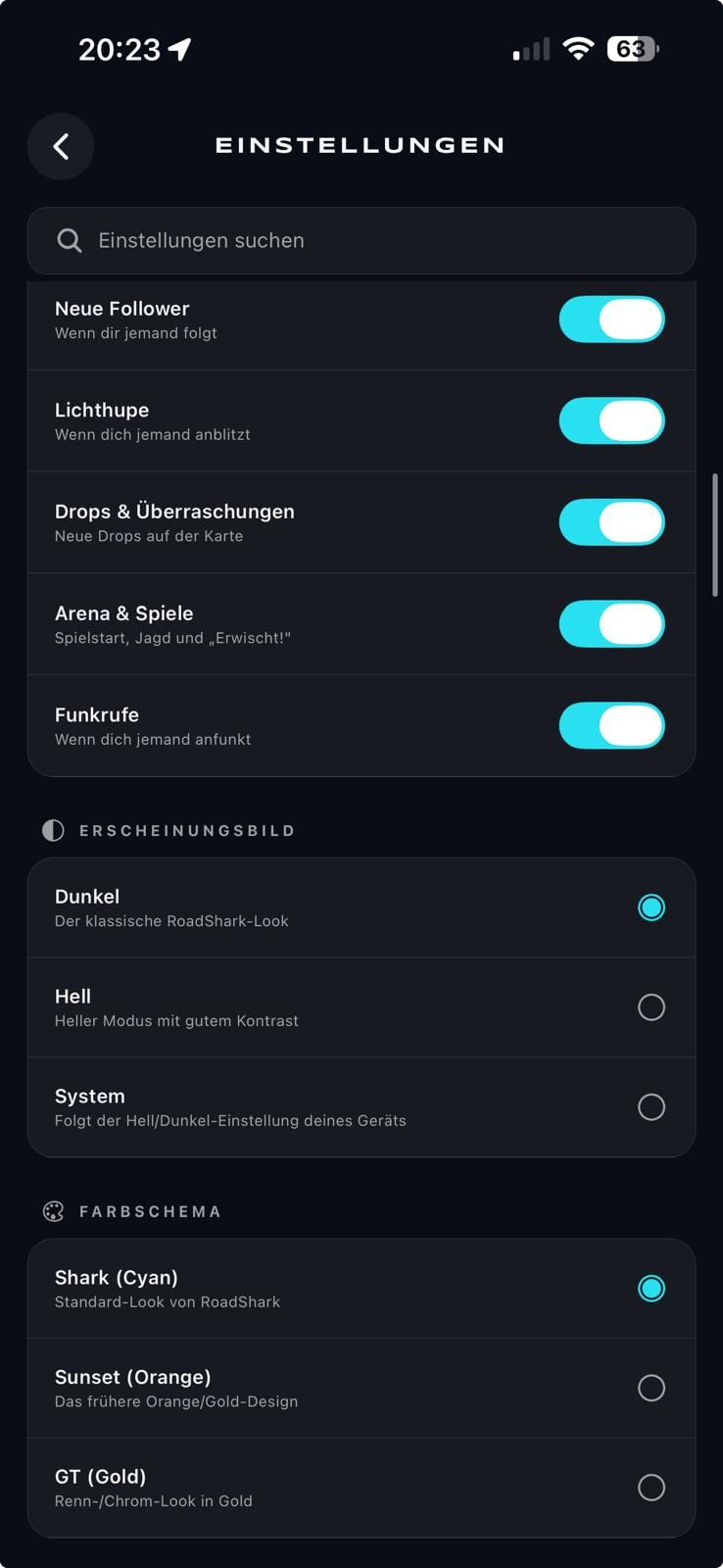RoadShark themes
