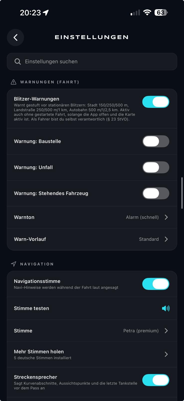 RoadShark warnings & navigation